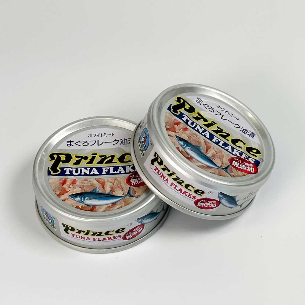 プリンスフレーク缶詰銀缶
